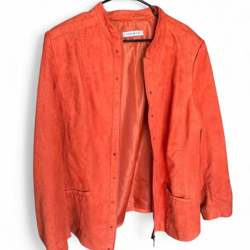 VINTAGE Allison Daley ORANGE FAUX-SUEDE ZIP JACKET